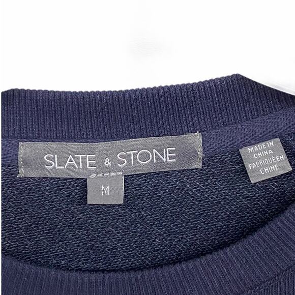 Slate & Stone Men's Blue Gray Crew Neck Sweatshirt M - Picture 3 of 5